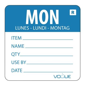Vogue (Pack of 500) Removable Day of the Week Label Monday L066