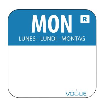 Vogue (Pack of 1000) Removable Colour Coded Food Labels Monday L931