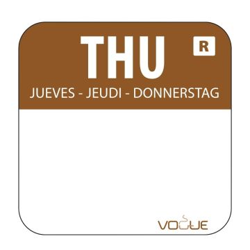 Vogue (Pack of 1000) Removable Colour Coded Food Labels Thursday L934