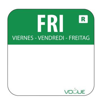 Vogue (Pack of 1000) Removable Colour Coded Food Labels Friday L935