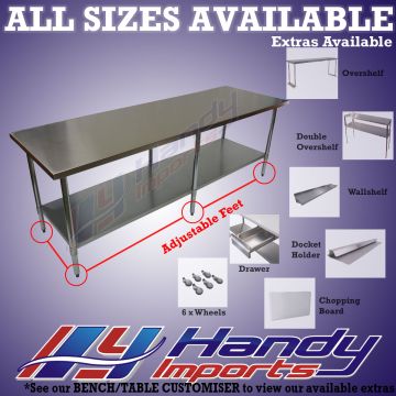 2134 X 610mm #304 Stainless Steel Bench