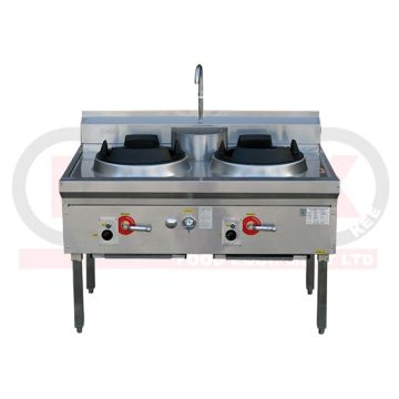 Lkk:2 Burner Waterless Gas Wok Table - LKK-2BNSP