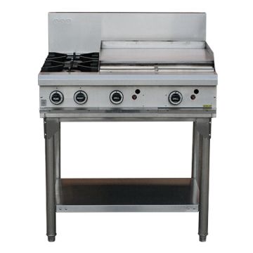 Lkk:2 Gas Open Burner + 600mm Gas Griddle With Legs - LKKOB6B