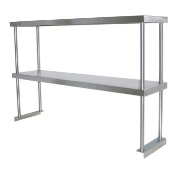 Stainless Steel 2300 X 300mm Table Mounted 430 Double Overshelf Over Shelves 