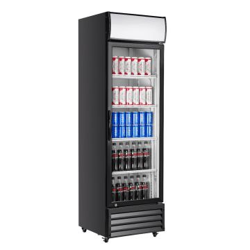 Single Glass Door Black Upright Refrigerator Display Showcase 380L Fridge P380WA