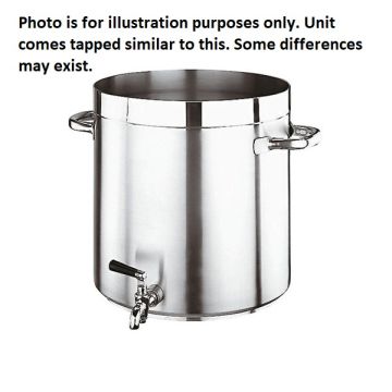 Supreme 197L Stainless Steel Stock Pot With Forged Triple Bottom. Induction Able. WITH DRAIN TAP