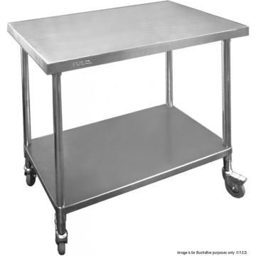 Fed Premium Stainless Steel Mobile Workbench With Castors 700mm Deep - WBM7-0600/A