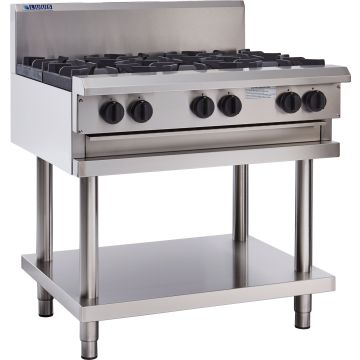 LUUS Professional 6 Burner Cooktop W/ Pilots & Flame Failure CS-6B-P LPG