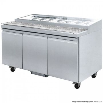 PWB150 Three Door Deluxe Pizza Prep Bench