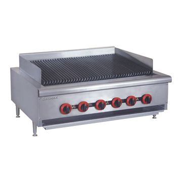 QR-36E Natural Gas 6 Burner Char Grill Top