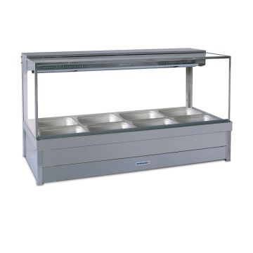 Roband Square Glass Hot Food Display Bar, 12 Pans Double Row S26