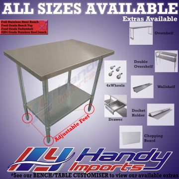 762 X 762mm Full #304 Stainless Steel Bench