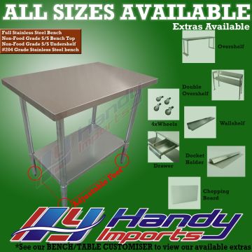 610 X 610mm Full Stainless Steel #430 Bench