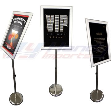 Adjustable Height And Multi Angle Menu Stand W/ Heavy Duty Snap Frame Silver A3