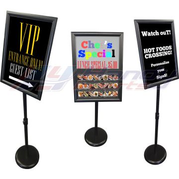 Adjustable Height And Multi Angle Menu Stand With Heavy Duty Snap Frame Black A3