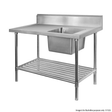 SSB6-1500R/A Single Right Sink Bench With Pot Undershelf