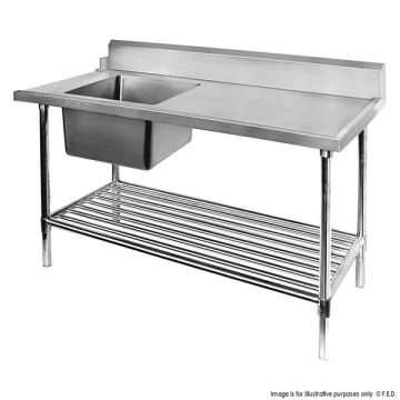 SSBD7-1800L/A - Left Inlet Single Sink Dishwasher Bench