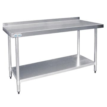Vogue Stainless Steel Prep Table with Splashback 1500mm T382