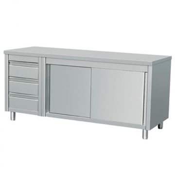 Kitchen Tidy Premium Stainless Steel Cabinet With  Doors & Drawers DDCL-6-1500