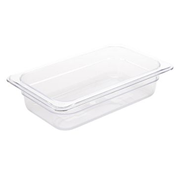Vogue Polycarbonate 1/4 Gastronorm Container 65mm Clear U236