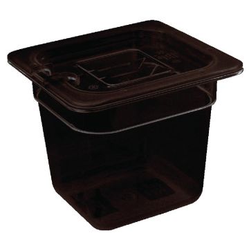 Vogue Black Polycarbonate 1/6 Gastronorm Container 65mm U469
