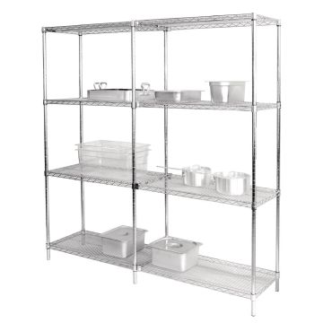 Vogue (Pack of 2) Chrome Wire Shelves 1220x457mm Pack of 2 U890