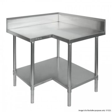 WBCB7-0900/A - Corner Workbench, 150mm Splashback & Undershelf 900X900X900mm