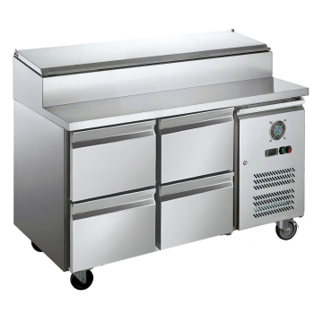 FED-X Refrigerated S/S Four Drawer Sandwich Counter - XSS7C13S2V-4D