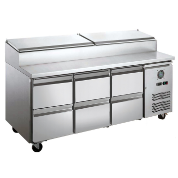 FED-X Refrigerated Six Drawer Salad Prep Fridge - XSS7C18S3V-6D