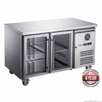 Fed-X Two Glass Door Bench Fridge XUB7C13G2V