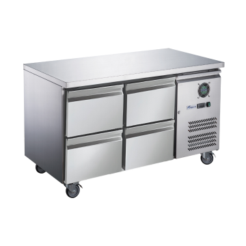 FED-X Refrigerated S/S Four-Door Bench Fridge with Drawers - XUB7C13S2D