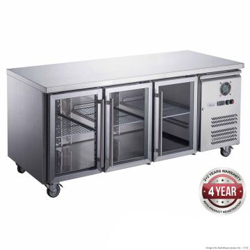 Fed-X Three Glass Door Bench Fridge XUB6C18G3V