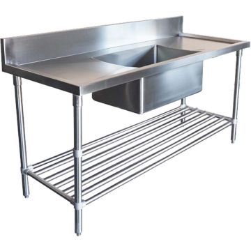 1700X600mm Single Middle Bowl Kitchen Sink #304 Stainless Steel