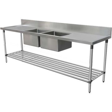 1800 X 700mm Double Bowl Kitchen Sink #304 Stainless Steel
