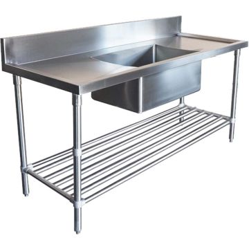 1800 X 700mm Single Bowl Kitchen Sink #304 Stainless Steel