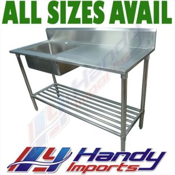 2100 X 700mm Single Bowl Kitchen Sink #304 Stainless Steel