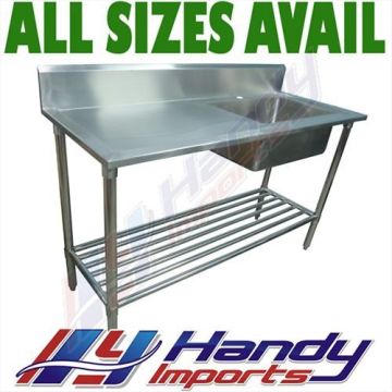 2100 X 700mm Single Bowl Kitchen Sink #304 Stainless Steel