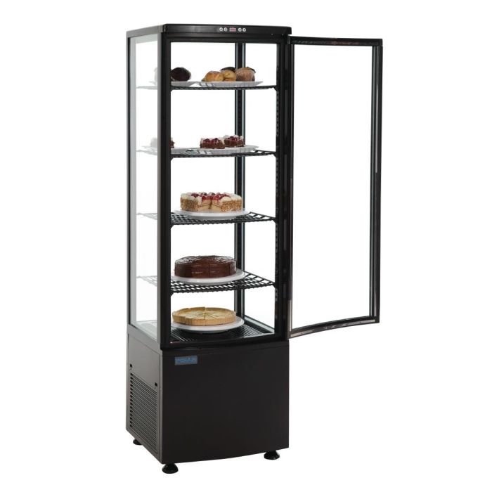 Polar C-Series Curved Door Display Fridge Black 235Ltr DP289-A