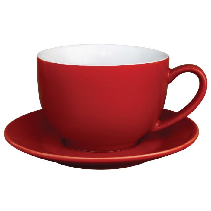 Olympia (Pack of 12) Cafe Cappuccino Cups 340ml Red GK076
