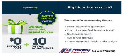 Handy Imports provide interest free easy payment schemes
